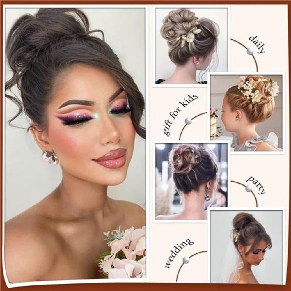 Women's Claw Clip Messy Bun Hair Piece Wavy Curly Hair Bun Clip in Claw - Picture 5 of 5